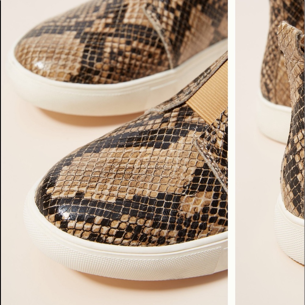 • Anthro leather snakeskin ankle hightop - Picture 3 of 7